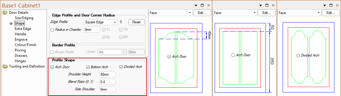 Click to view Size/Edging page where the Windows are set to 2 Across