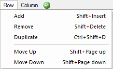 Table Row menu&nbsp; - &nbsp;Click to Expand